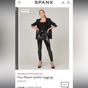 Spanx faux patent leather pant small petite NWOT